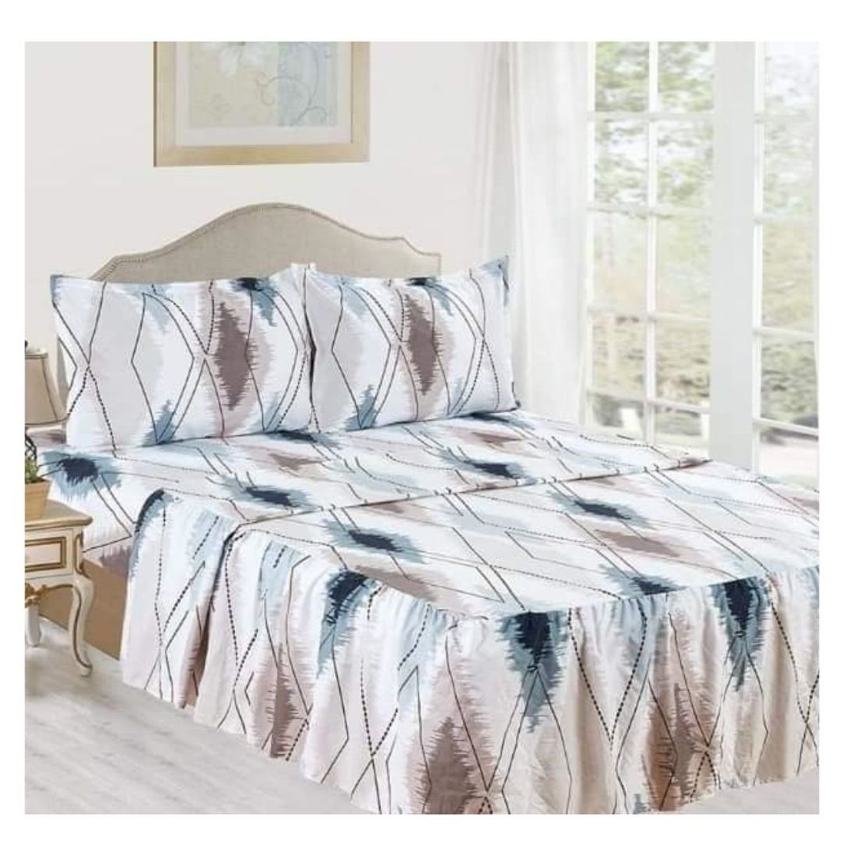 CASATEX - JUEGO DE SÁBANAS CON BLONDA CASATEX DE 2 PLAZAS