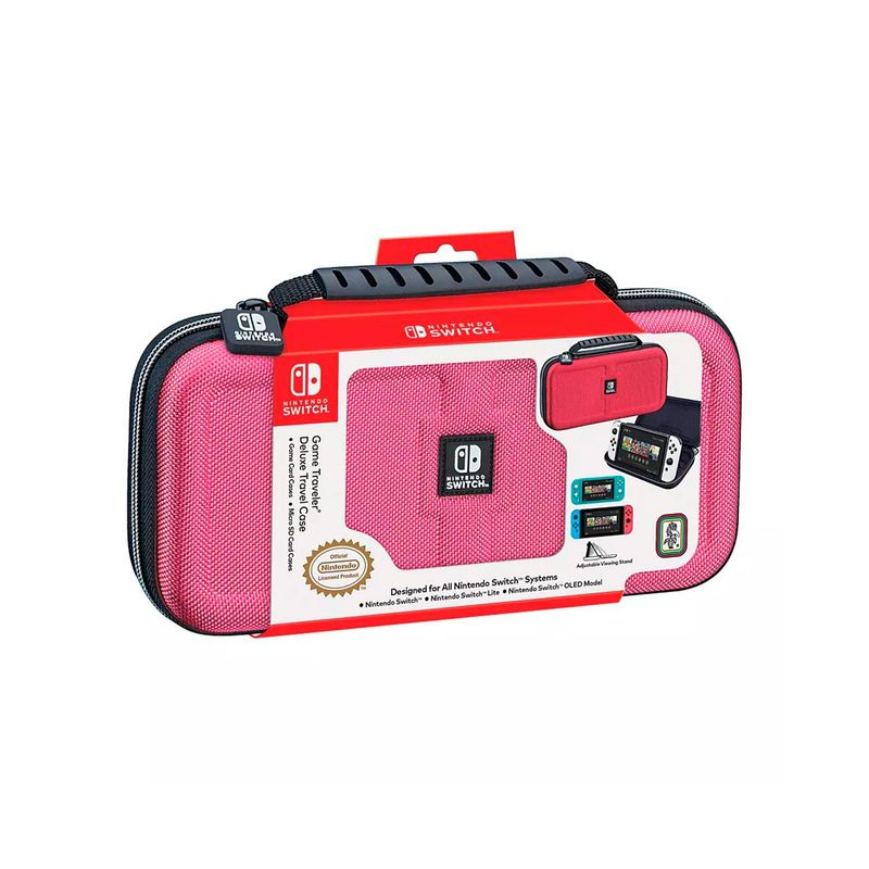 NINTENDO - Estuche Game Traveler Deluxe Travel Case Pink Black Switch Oled Nns40P