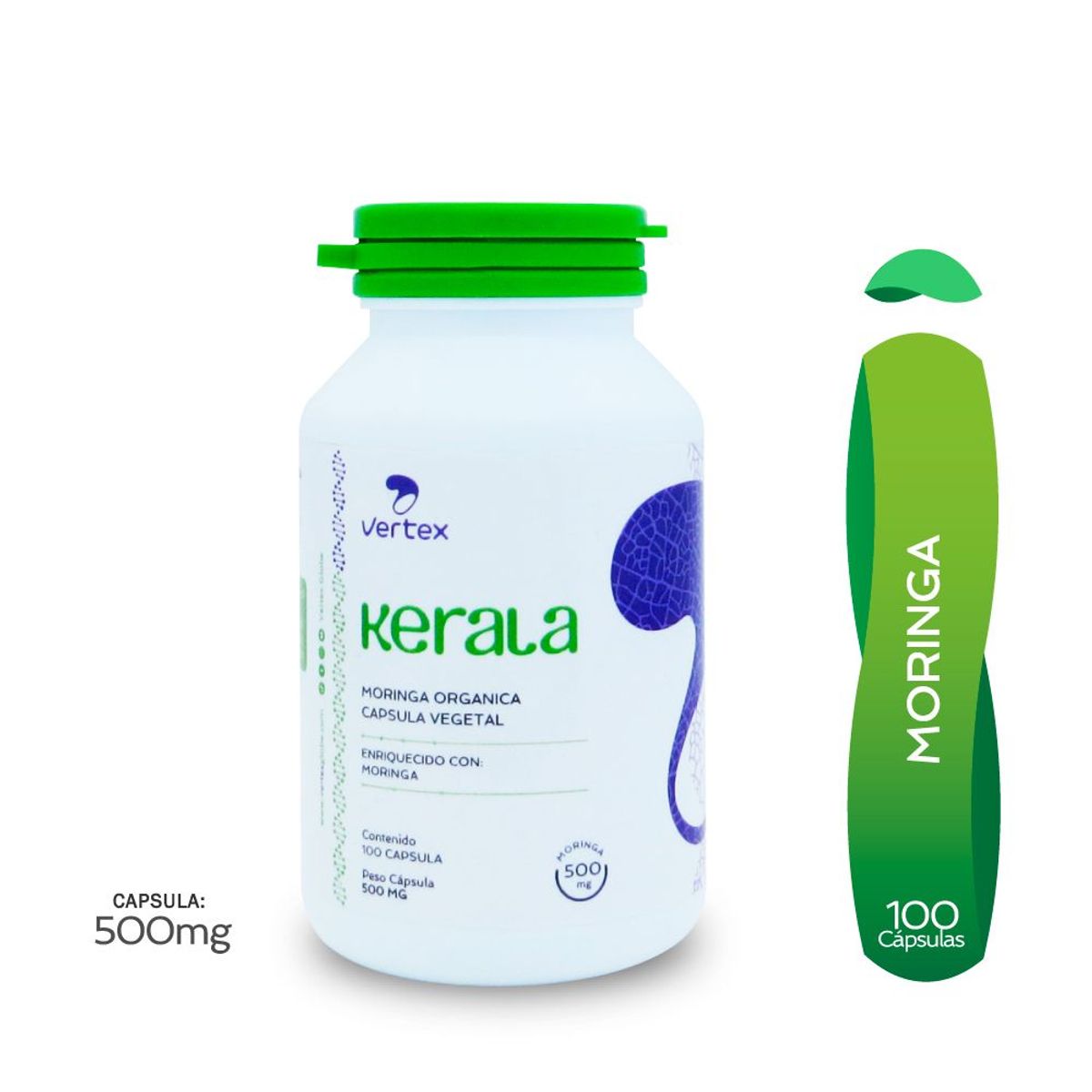 GENERICO - KERALA MORINGA ORGANICA  EN CAPSULA VEGETAL FRASCO POR 100 CAPSULAS