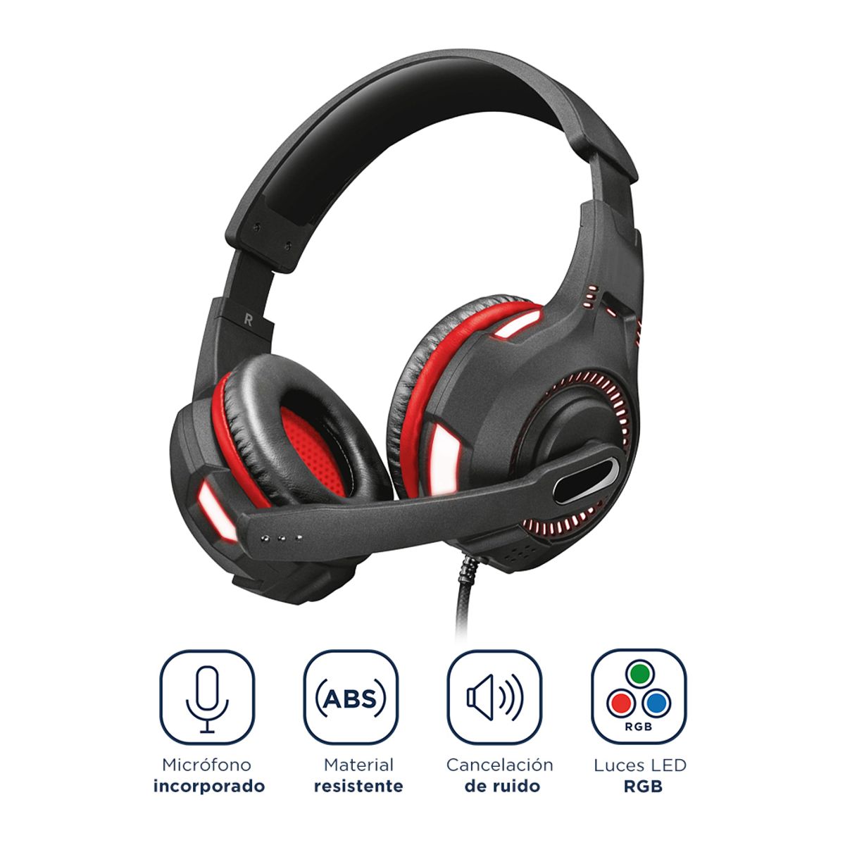 GENERICO - Audífonos Gamer con Luz LED RGB Micrófono para PC PS4 Laptop Xbox