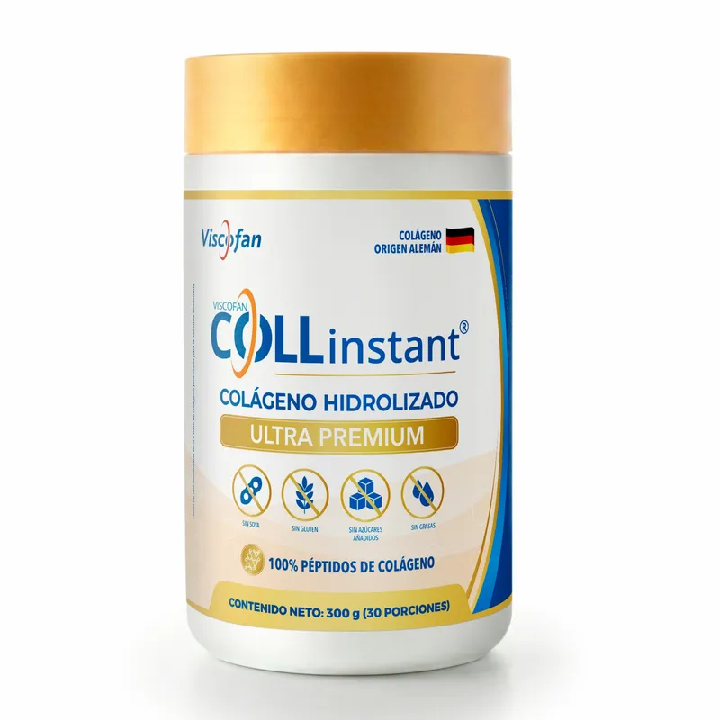 VISCOFAN COLLINSTANT - Colágeno Hidrolizado Alemán Ultra Premium 300g con Péptidos Bioactivos COLLinstant Viscofan 100% Puro