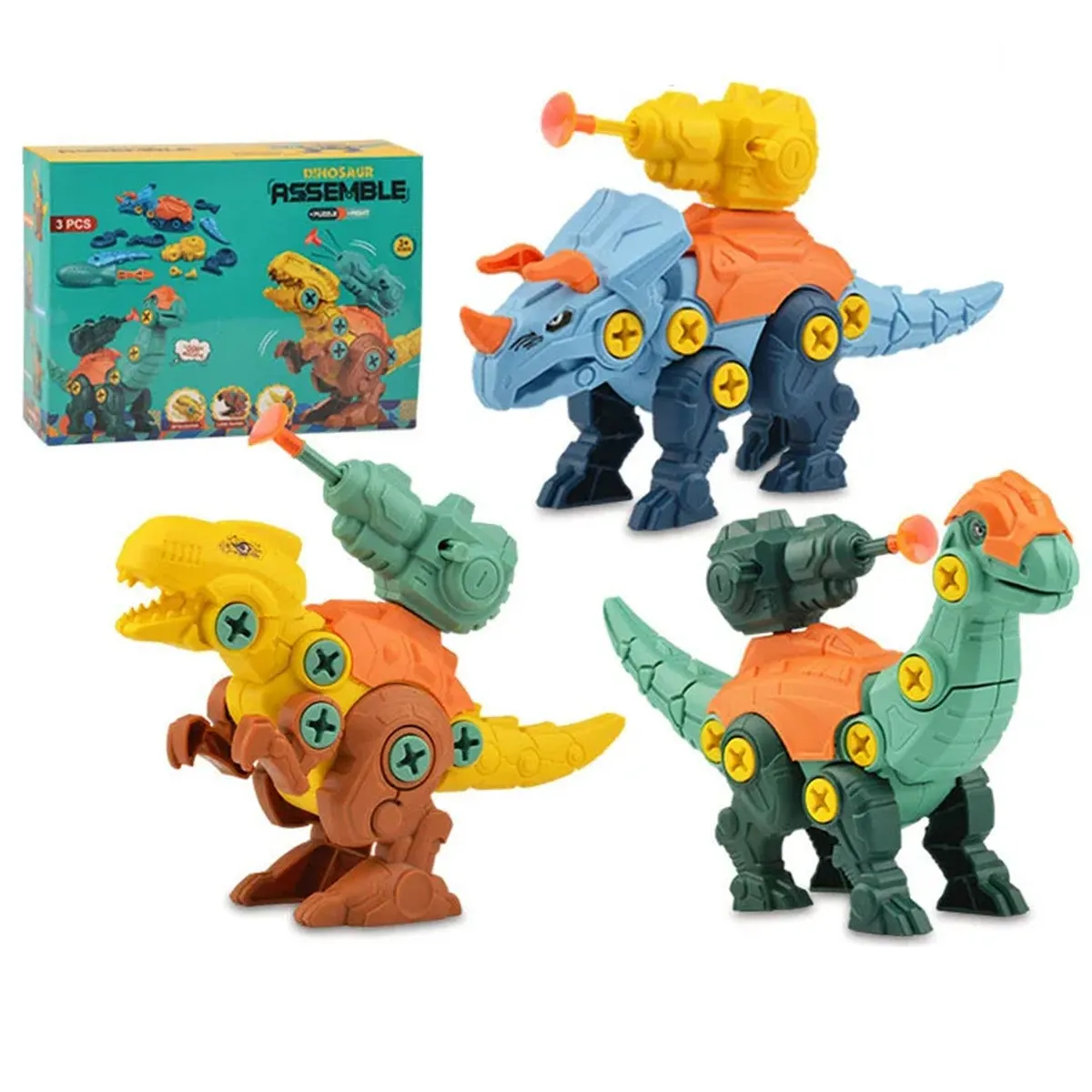 GENERICO - Juguete Educativo de Ensamblaje Dinosaurio 3 en 1