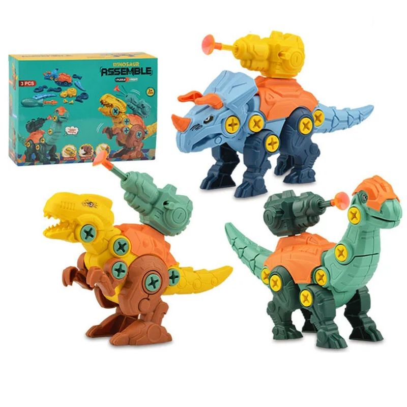 GENERICO - Juguete Educativo de Ensamblaje Dinosaurio 3 en 1