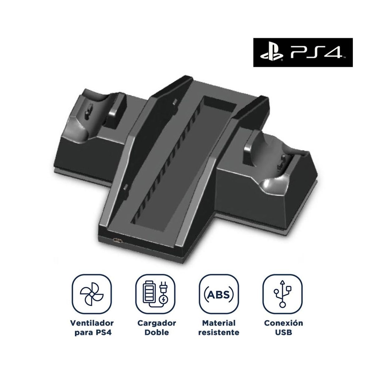 MIMD - Base de Carga Soporte de Consola y Ventilador para Play Station 4 PS4