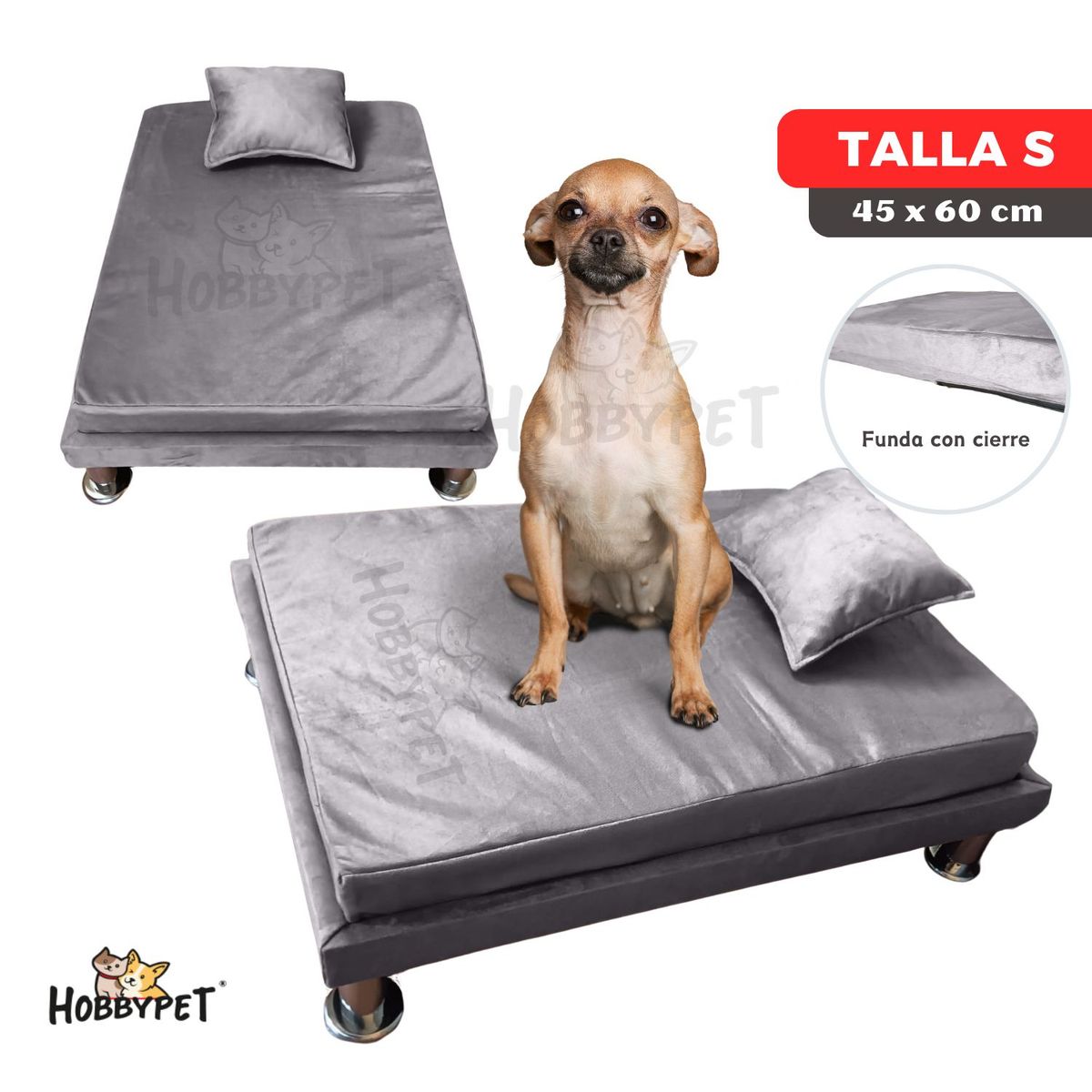 GENERICO - Cama para perro TARIMA DOG - Talla S - Gris
