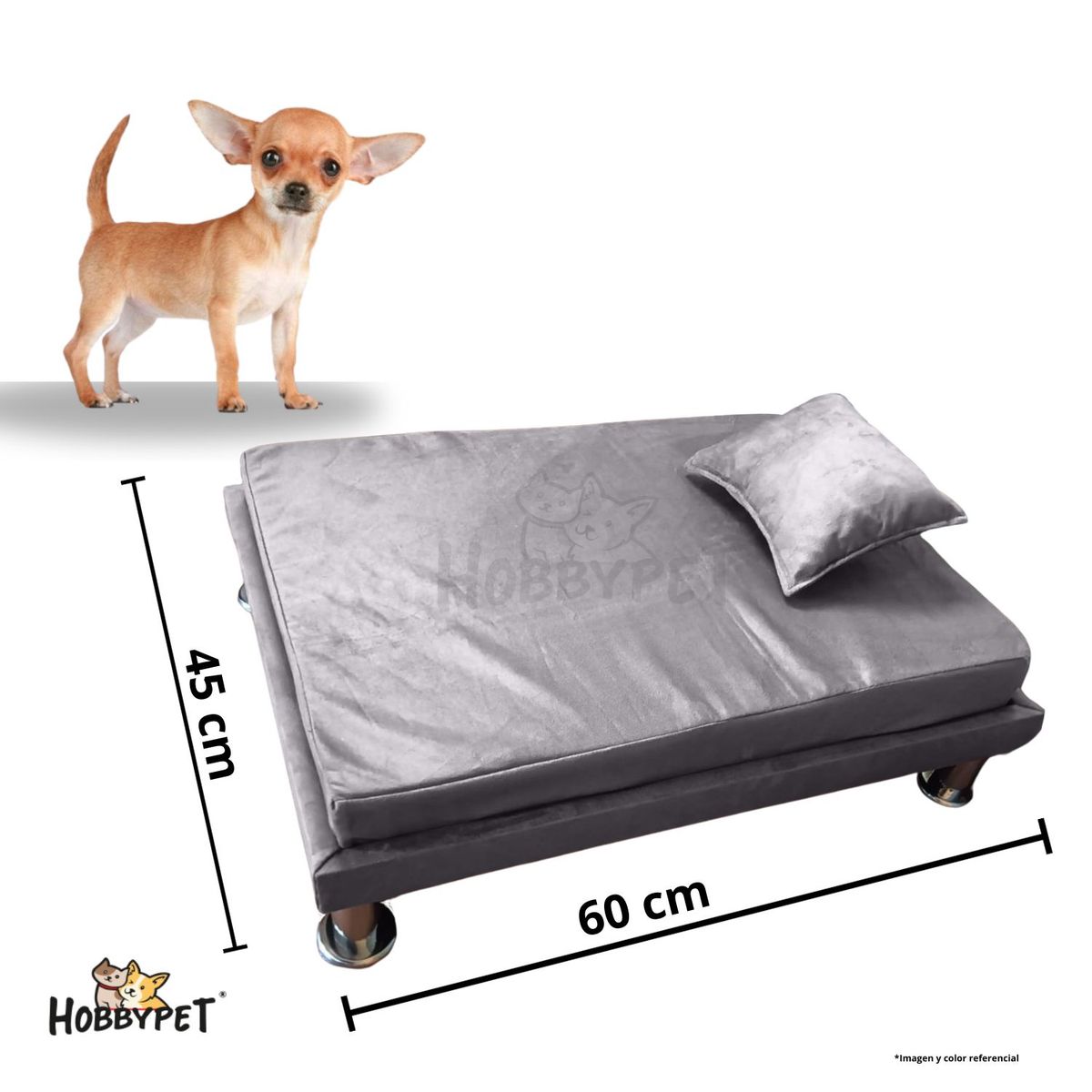 GENERICO - Cama para perro TARIMA DOG - Talla S - Gris