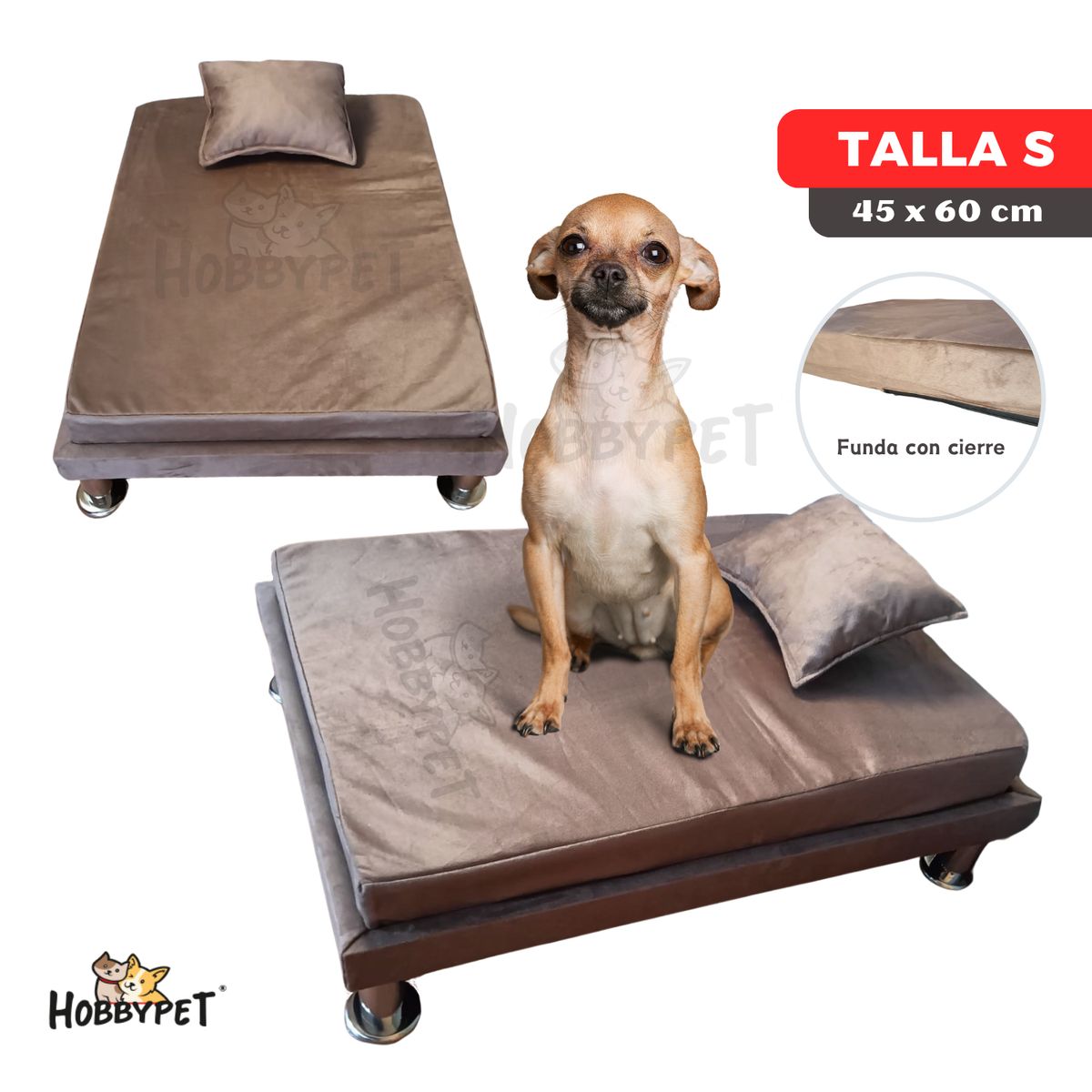 GENERICO - Cama para perro TARIMA DOG - Talla S - Beige