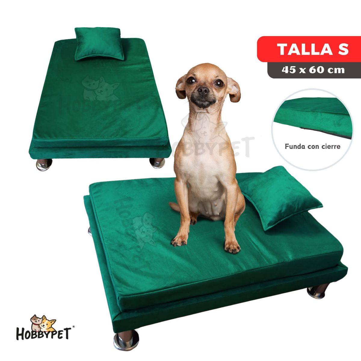 GENERICO - Cama para perro TARIMA DOG - Talla S - Verde