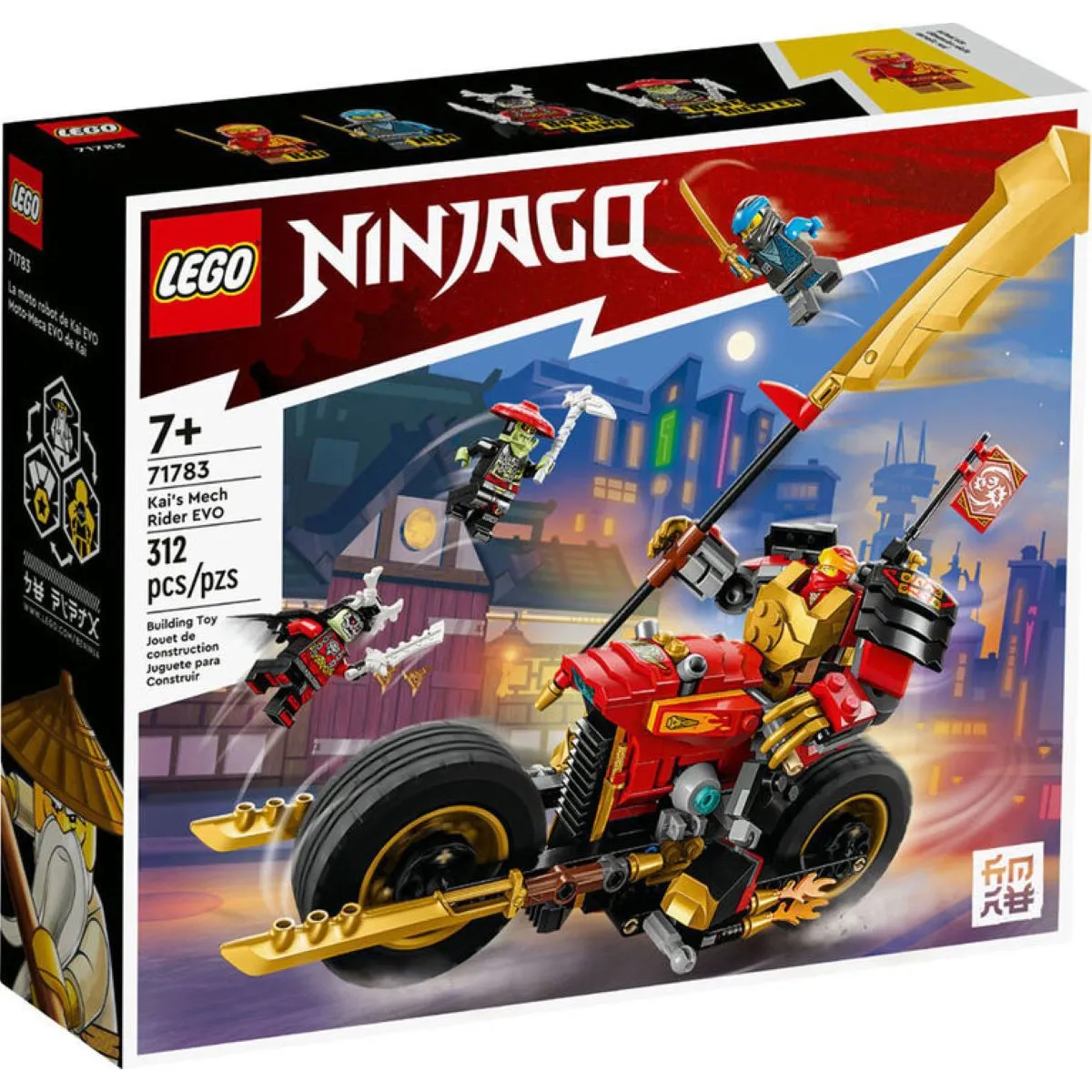 LEGO - LEGO Ninjago 71783 Moto-Meca EVO de Kai (312 piezas)