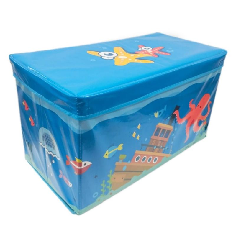 GENERICO - Caja  Puff Organizador Multiusos para Juguete Azul
