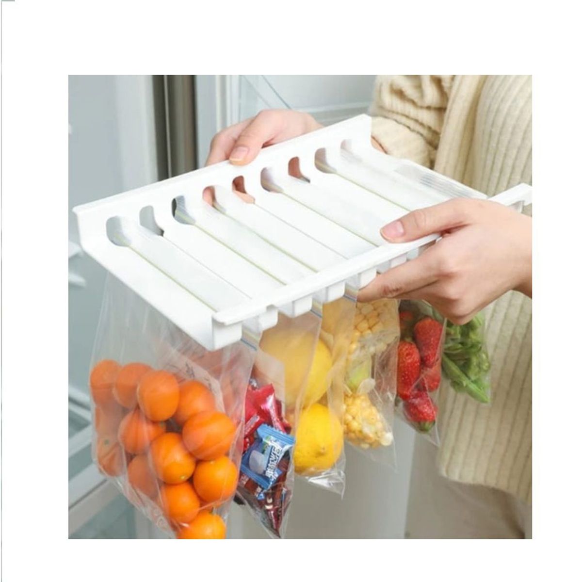 GENERICO - Organizador de Almacenamiento para Refrigerador con 10 Bolsas