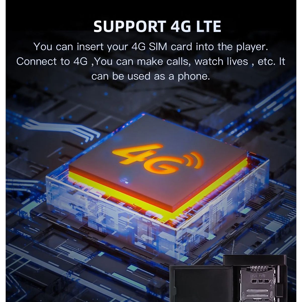 GENERICO - Autoradio Android Pro 4GB Ram y 64GB Interna 8core Qled 4G SIM