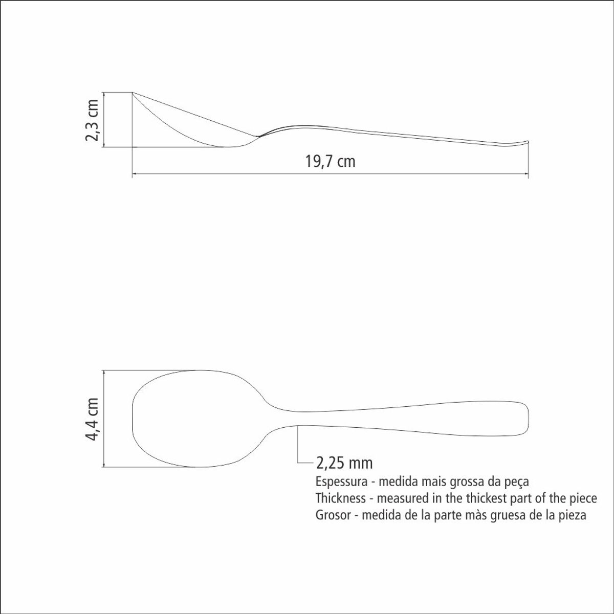 TRAMONTINA - Juego de cucharas 12 Piezas Cosmos Acero inoxidable - Royal Padel