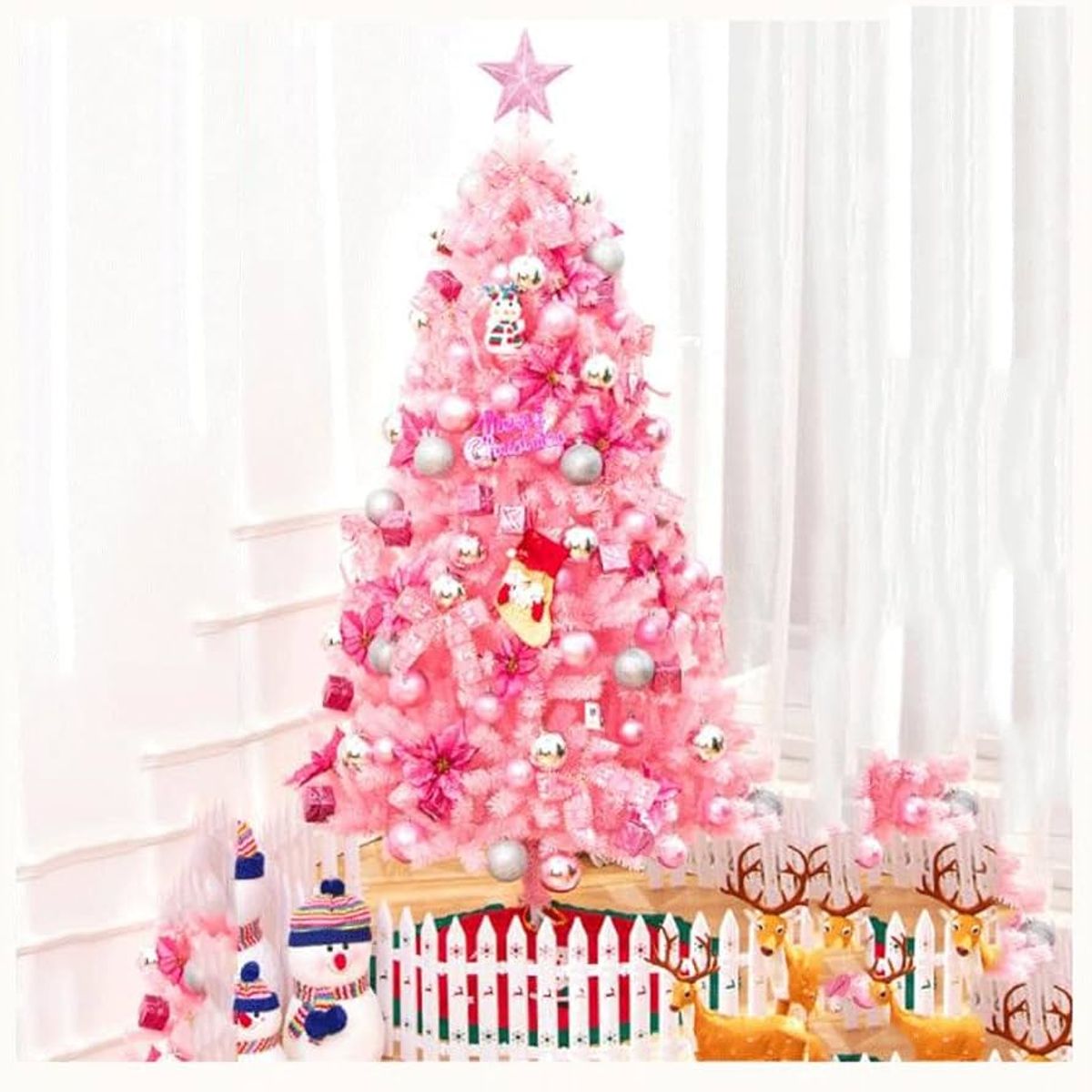 GENERICO - Árbol de Navidad pino 1.80 cm color rosado