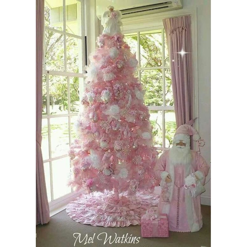 GENERICO - Árbol de Navidad pino 2,10 cm color rosado