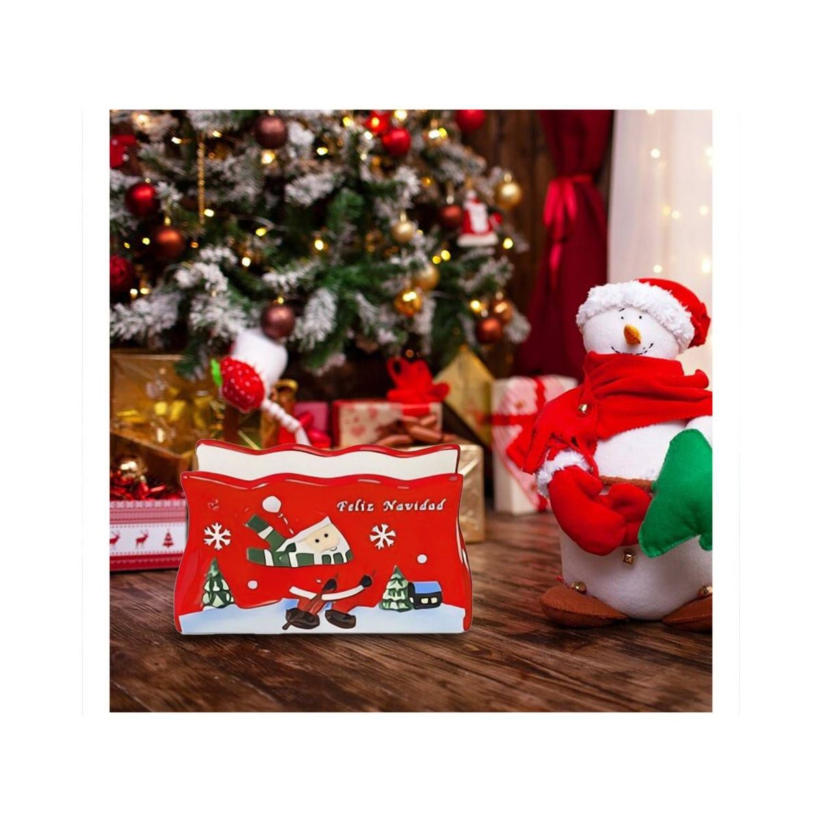 GENERICO - Servilletero con Lindo Diseño de Santa Claus