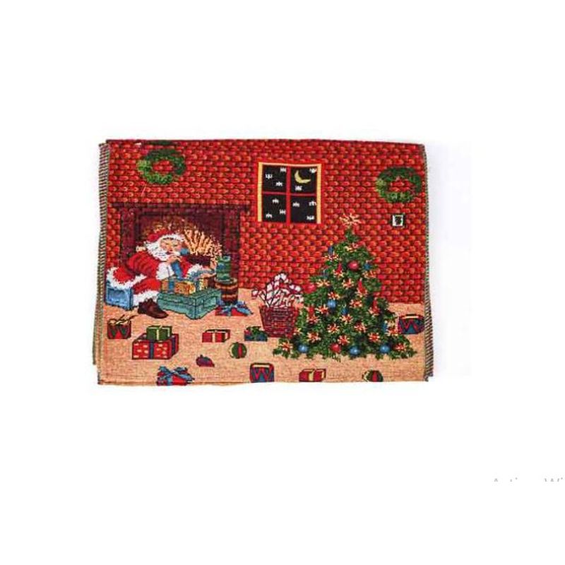 GENERICO - 6 NAVIDAD - Individual de poliéster colección navideña gobelino