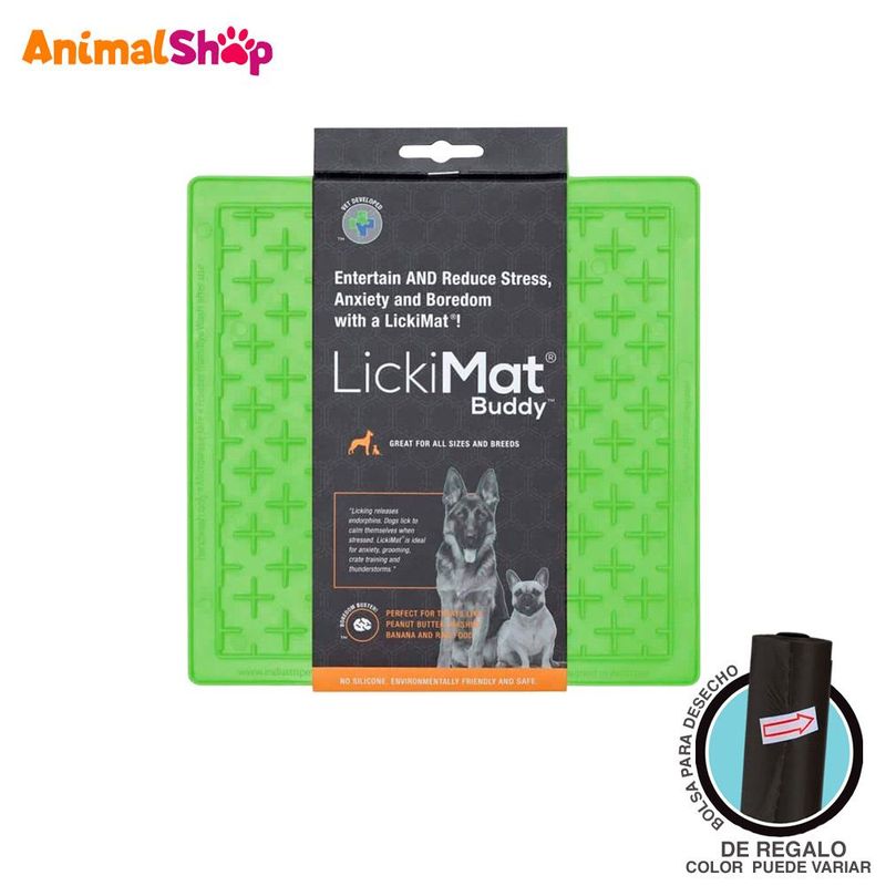 LICKIMAT - Lickimat Buddy Green Dog Comedero Flexible