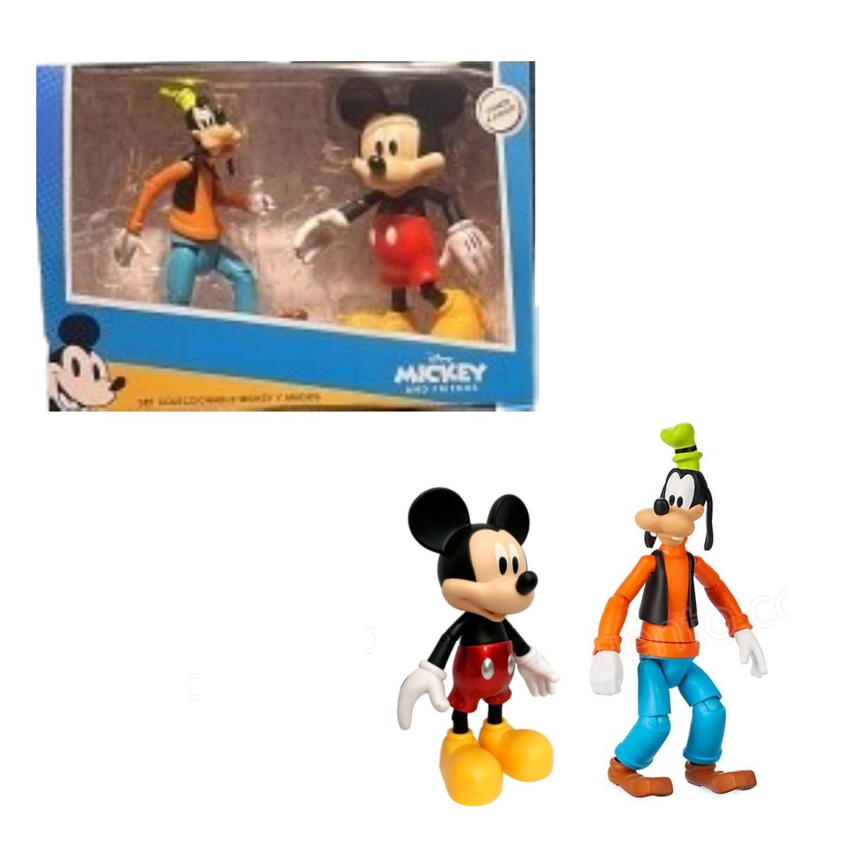 GENERICO - Figuras Articulables de Mickey y Goofy 7.5