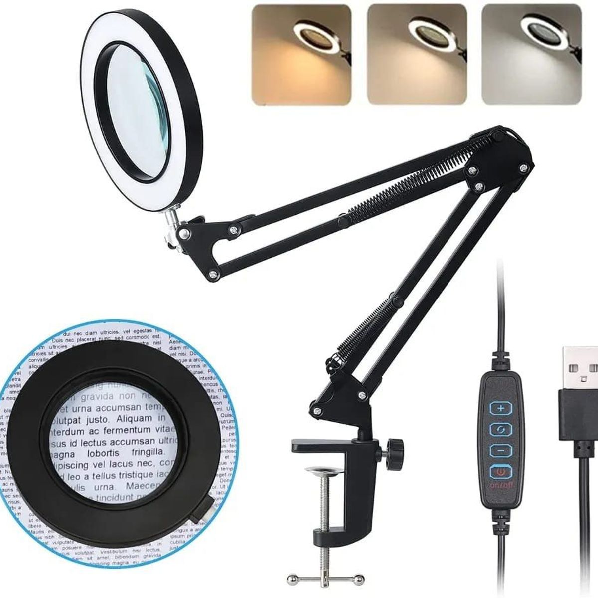 GENERICO - Lampara Led para Escritorio Lupa 10x