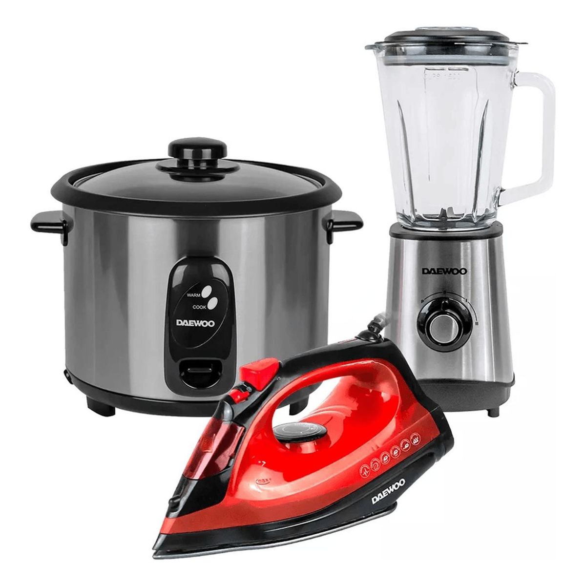 DAEWOO - Daewoo Olla Arrocera 1.8 L + Plancha de Vapor + Licuadora 1.5 L