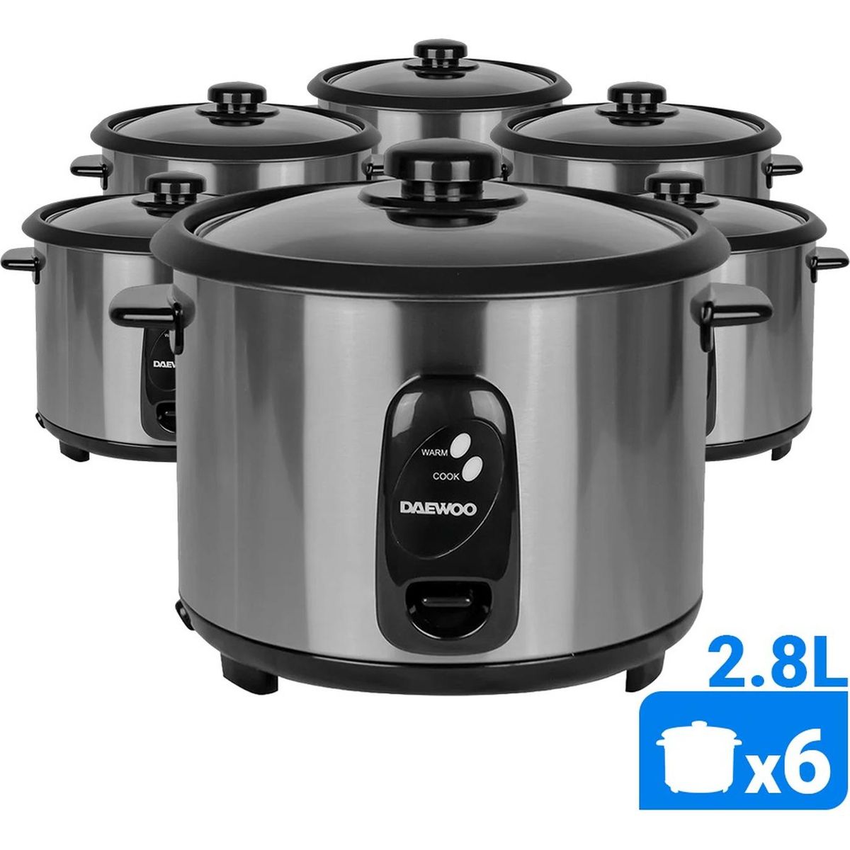 DAEWOO - Olla Arrocera Daewoo Antiadherente 2.8 L Inoxidable Pack x6