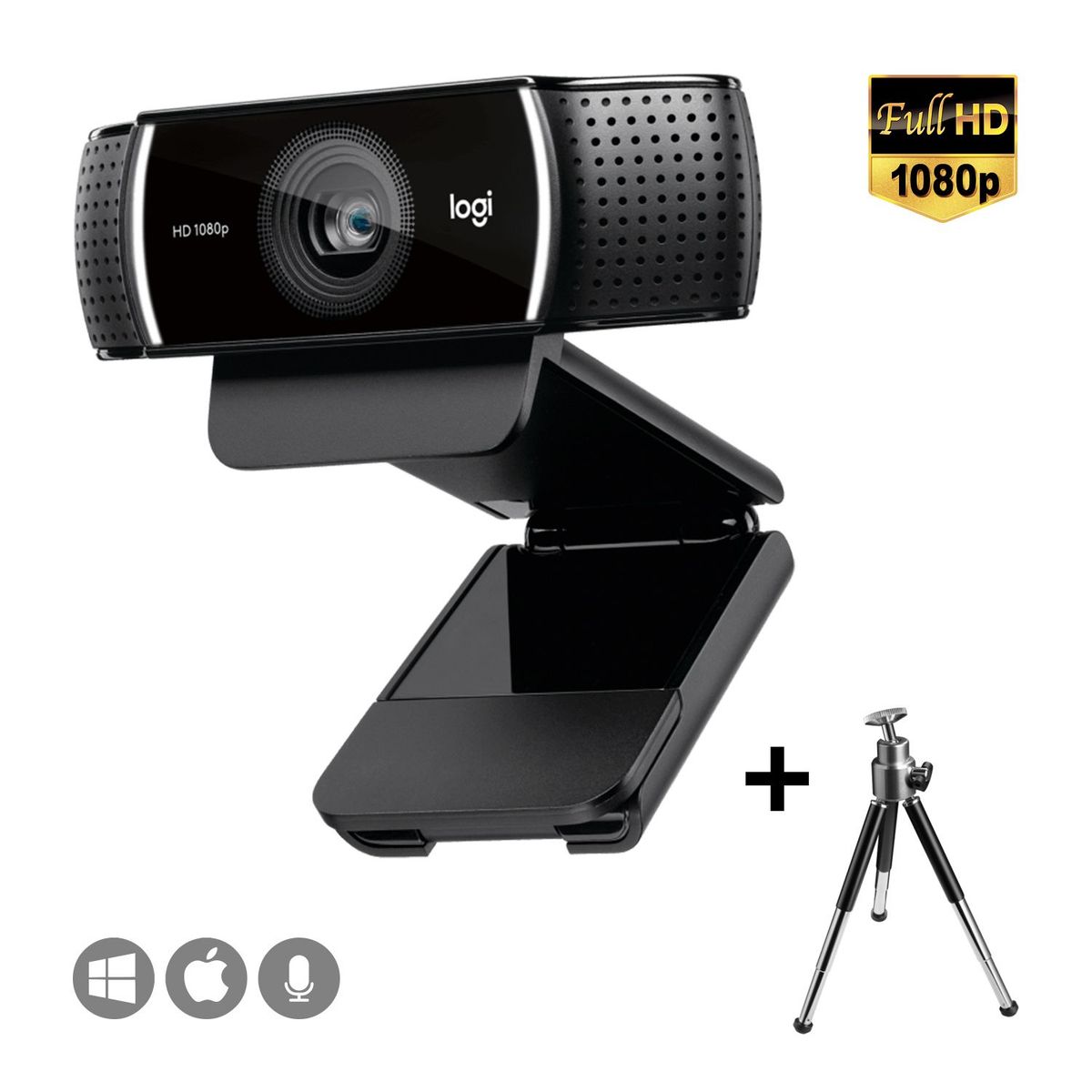 LOGITECH - Cámara Webcam LOGITECH C922 PRO FHD 1080P Trípode Incluido