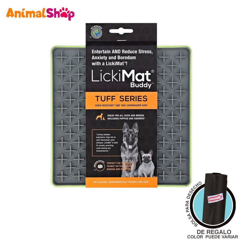 LICKIMAT - Lickimat Tuff Buddy Green Dog Comedero Flexible