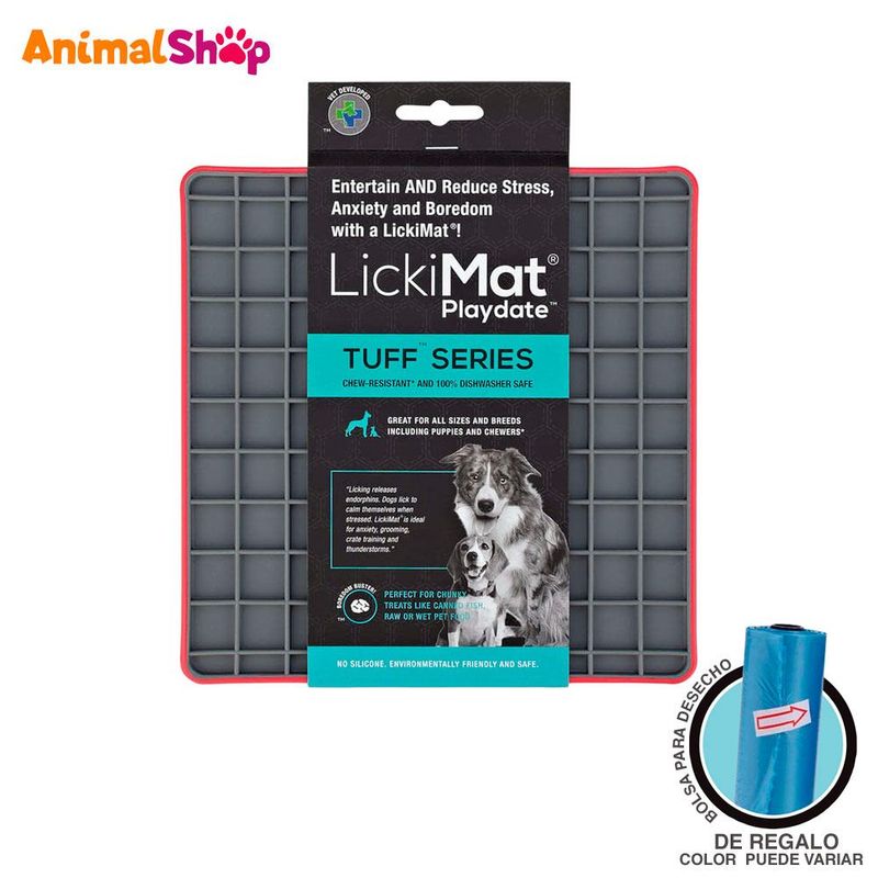 LICKIMAT - Lickimat Tuff Playdate Red Dog Comedero Flexible