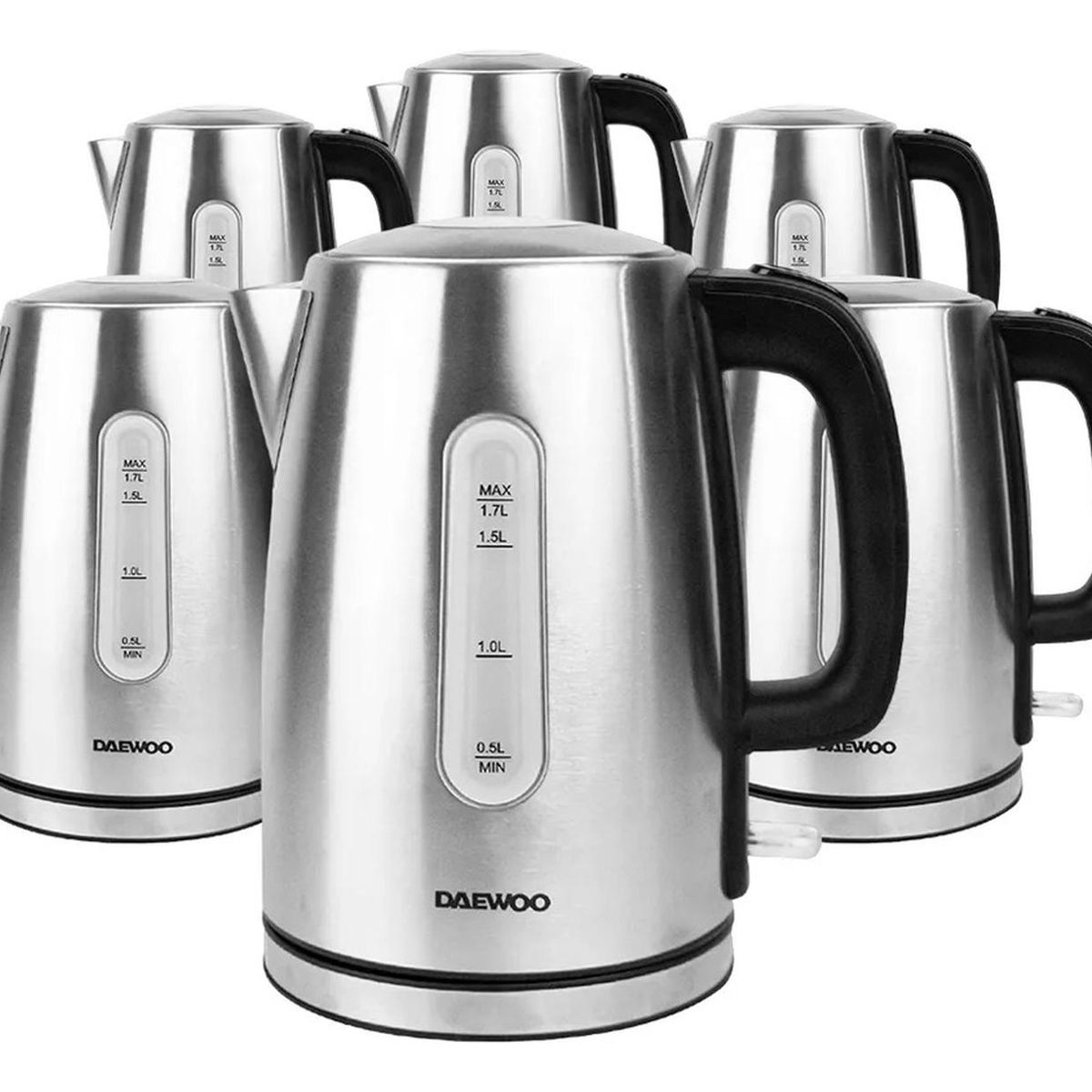 DAEWOO - Hervidor Eléctrico Daewoo 1.7 L  Acero Inoxidable Pack x6