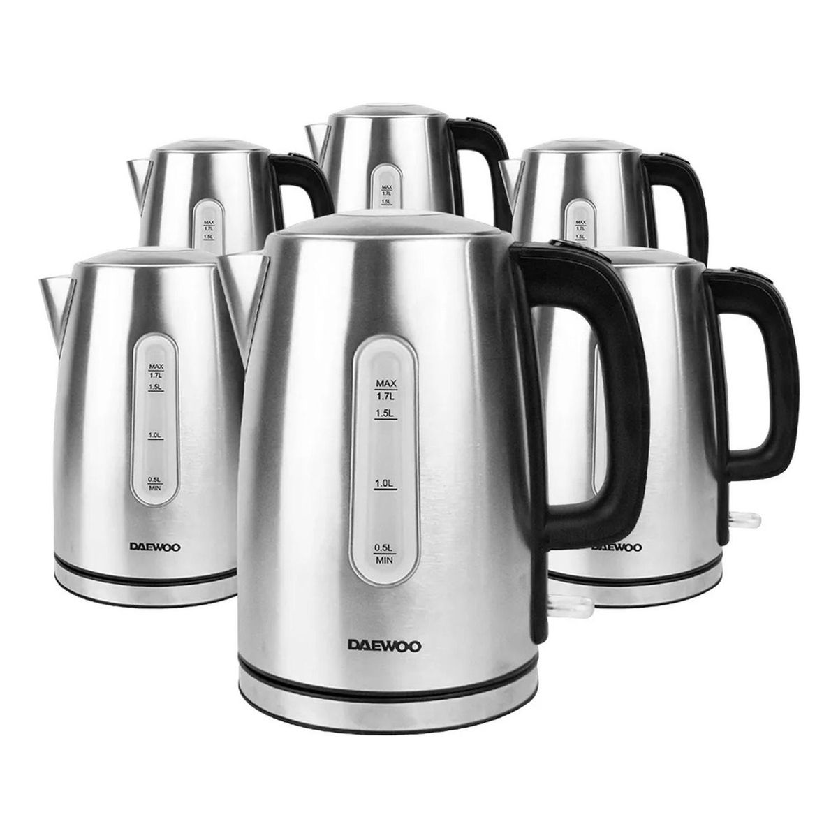DAEWOO - Hervidor Eléctrico Daewoo 1.7 L  Acero Inoxidable Pack x6