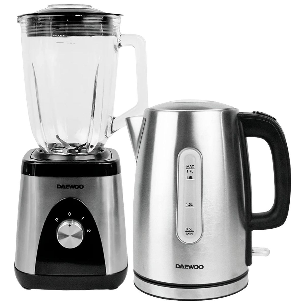 DAEWOO - Combo Daewoo Licuadora Plateada 1.5 L + Hervidor Metalico 1.7 L
