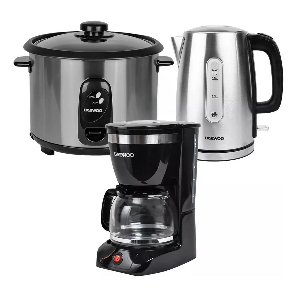 DAEWOO - Daewoo Olla Arrocera 1.8 L  + Hervidor 1.7 L  + Cafetera 1.25 L