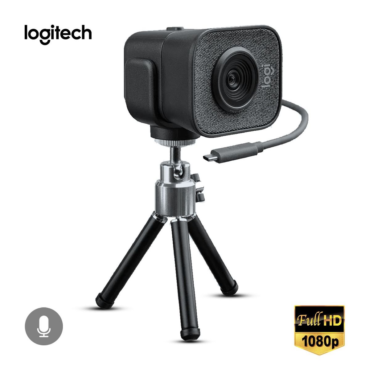 LOGITECH - Cámara Webcam LOGITECH STREAMCAM PLUS 1080P Trípode Incluido Negro