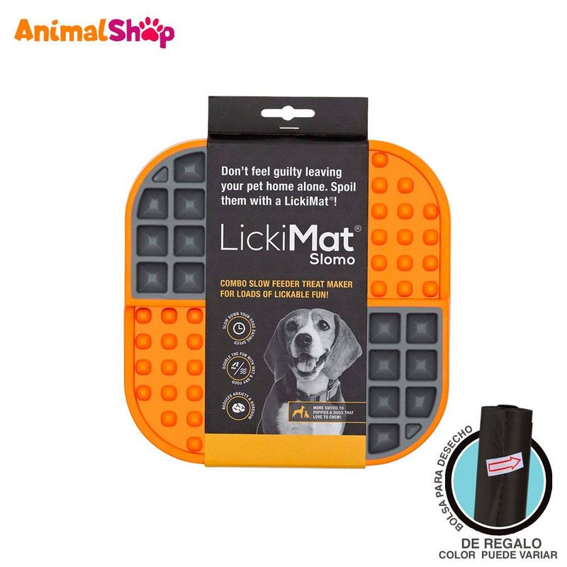LICKIMAT - Lickimat Slomo Orange Dog Comedero Flexible