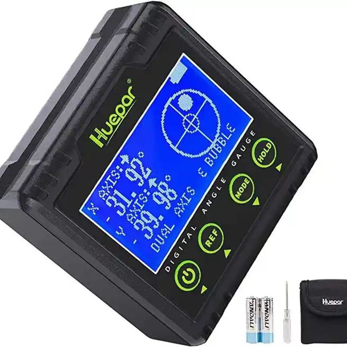 HUEPAR - Huepar inclinómetro ángulo Digital AG03 LCD Dos Burbujas Electrónica
