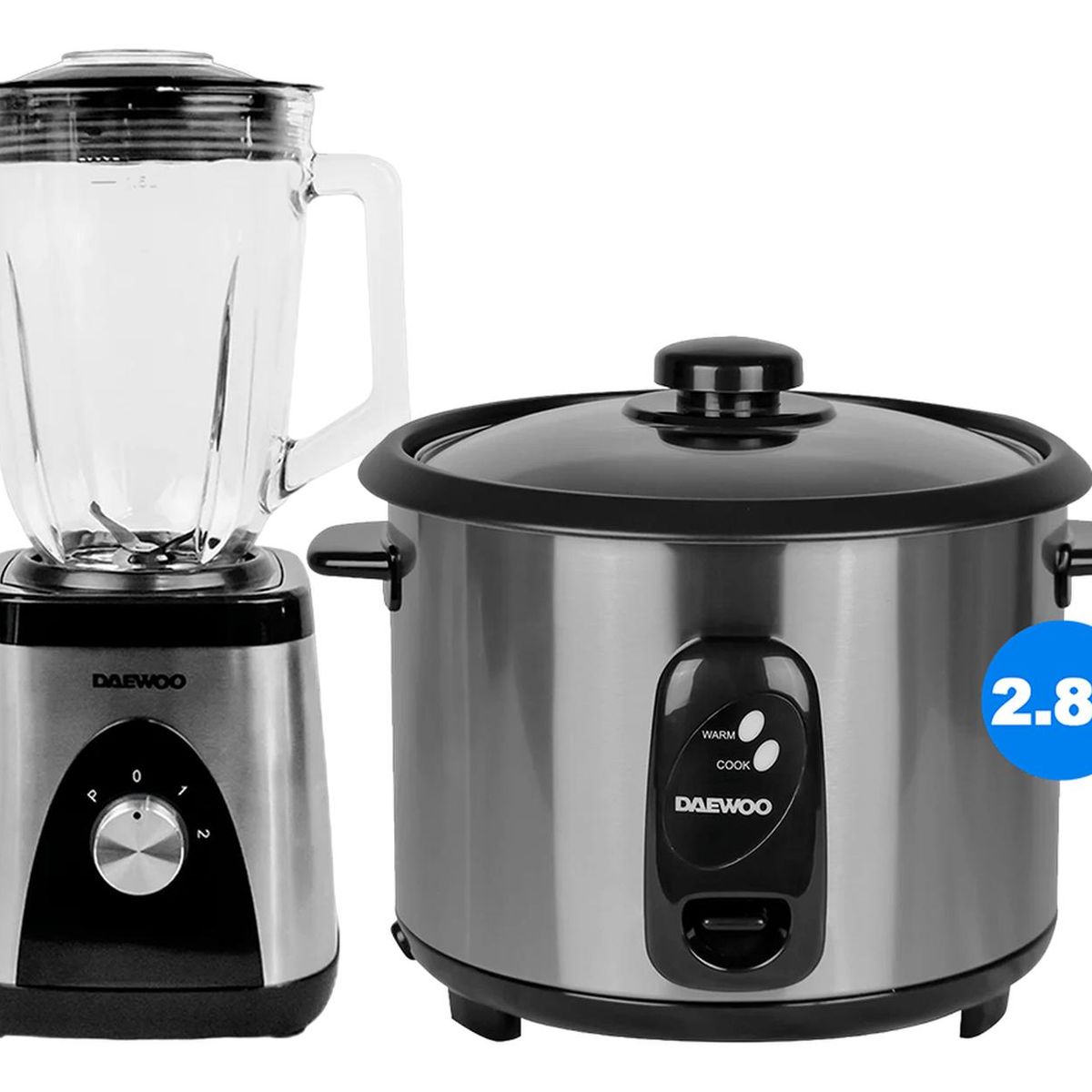 DAEWOO - Combo Daewoo Licuadora 1.5 L + Arrocera acero Inoxidable 2.8 L