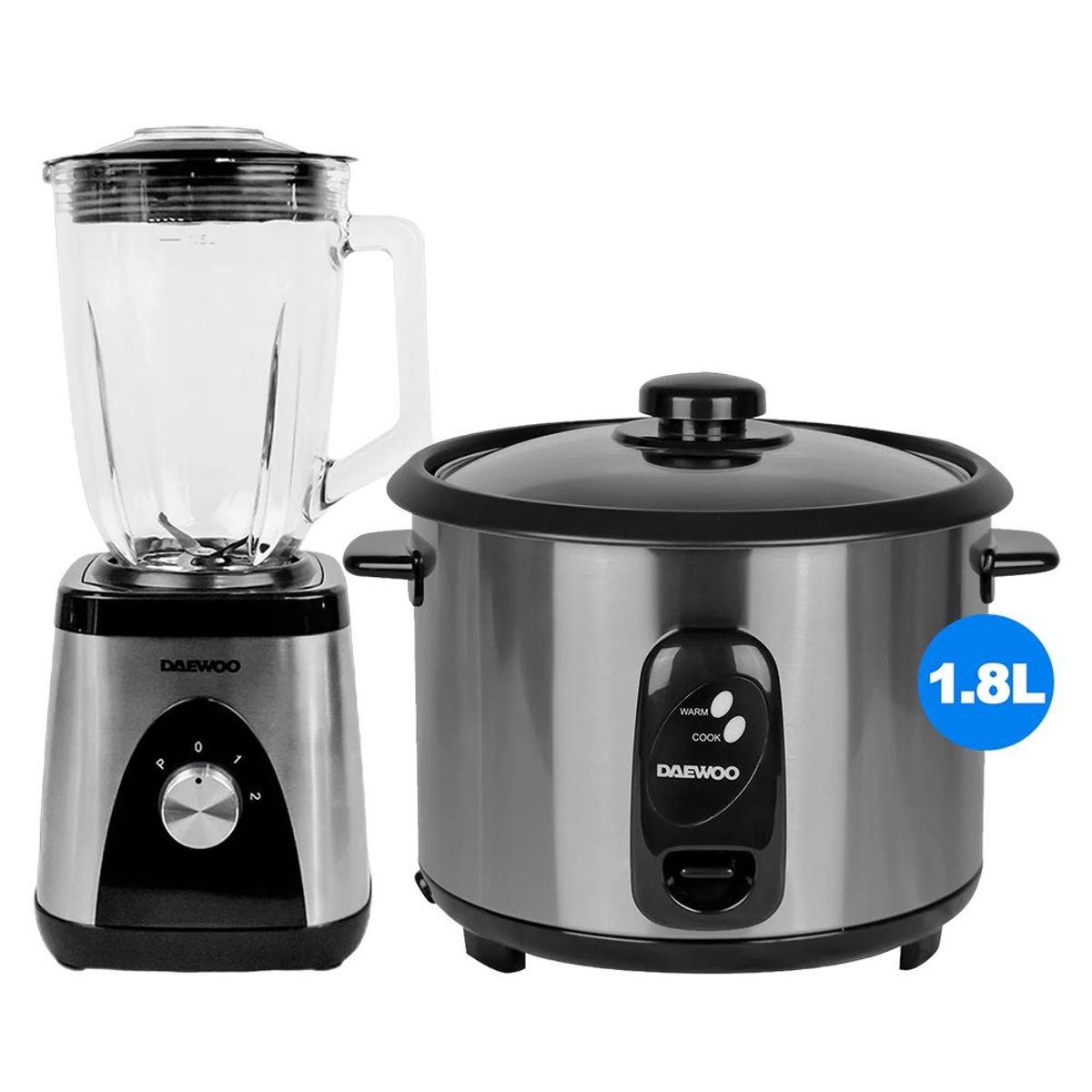 DAEWOO - Combo Daewoo Arrocera acero Inoxidable 1.8 L + Licuadora 1.5 L