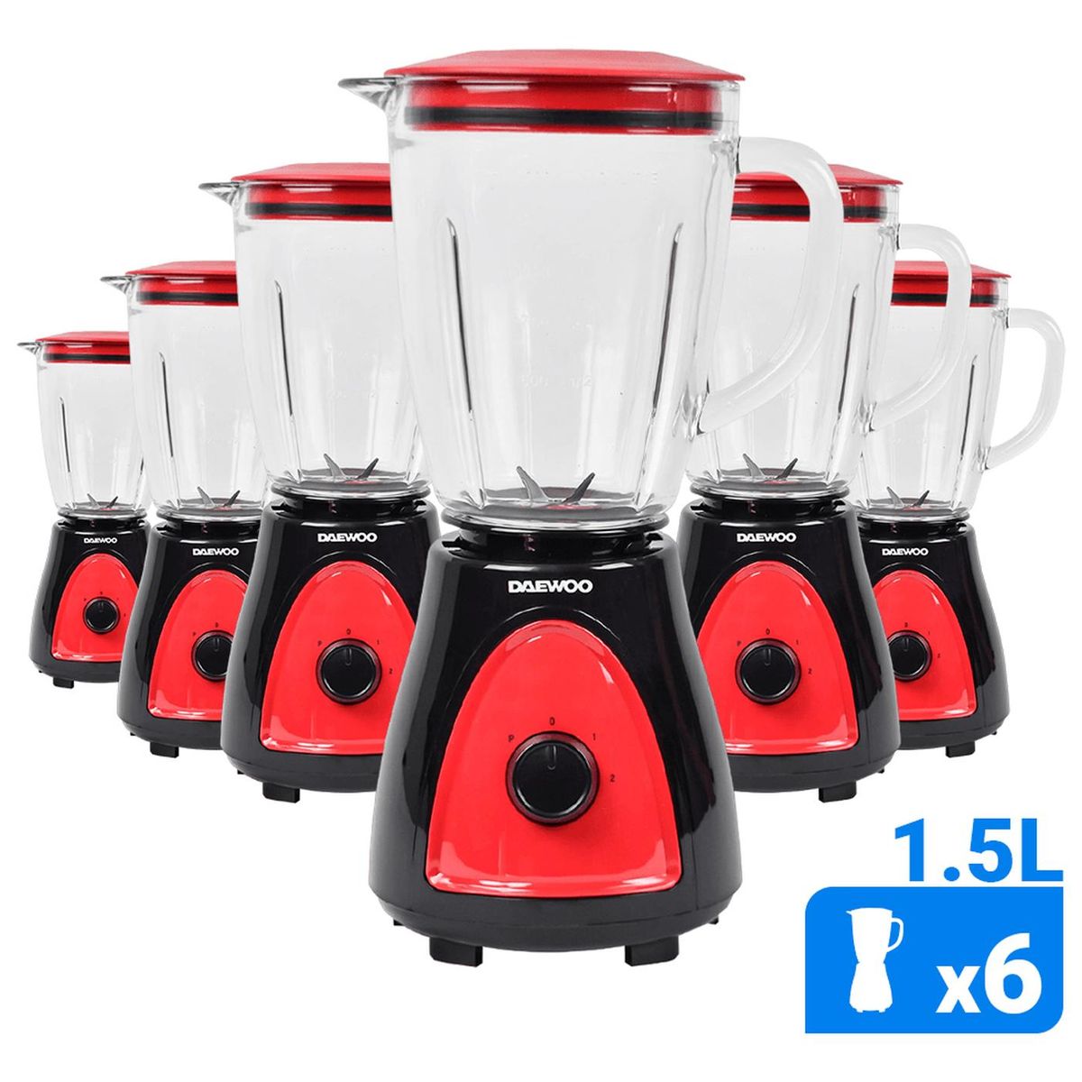 DAEWOO - Licuadora Daewoo 400W 1.5 L Pack x6