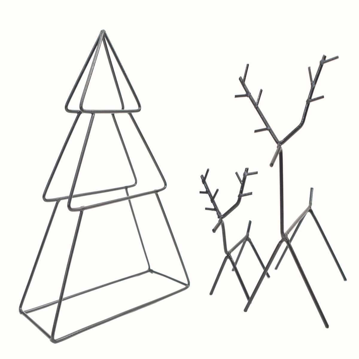 GENERICO - PACK Renos Decorativos Metálicos y Árbol 3D Metálico METHOME