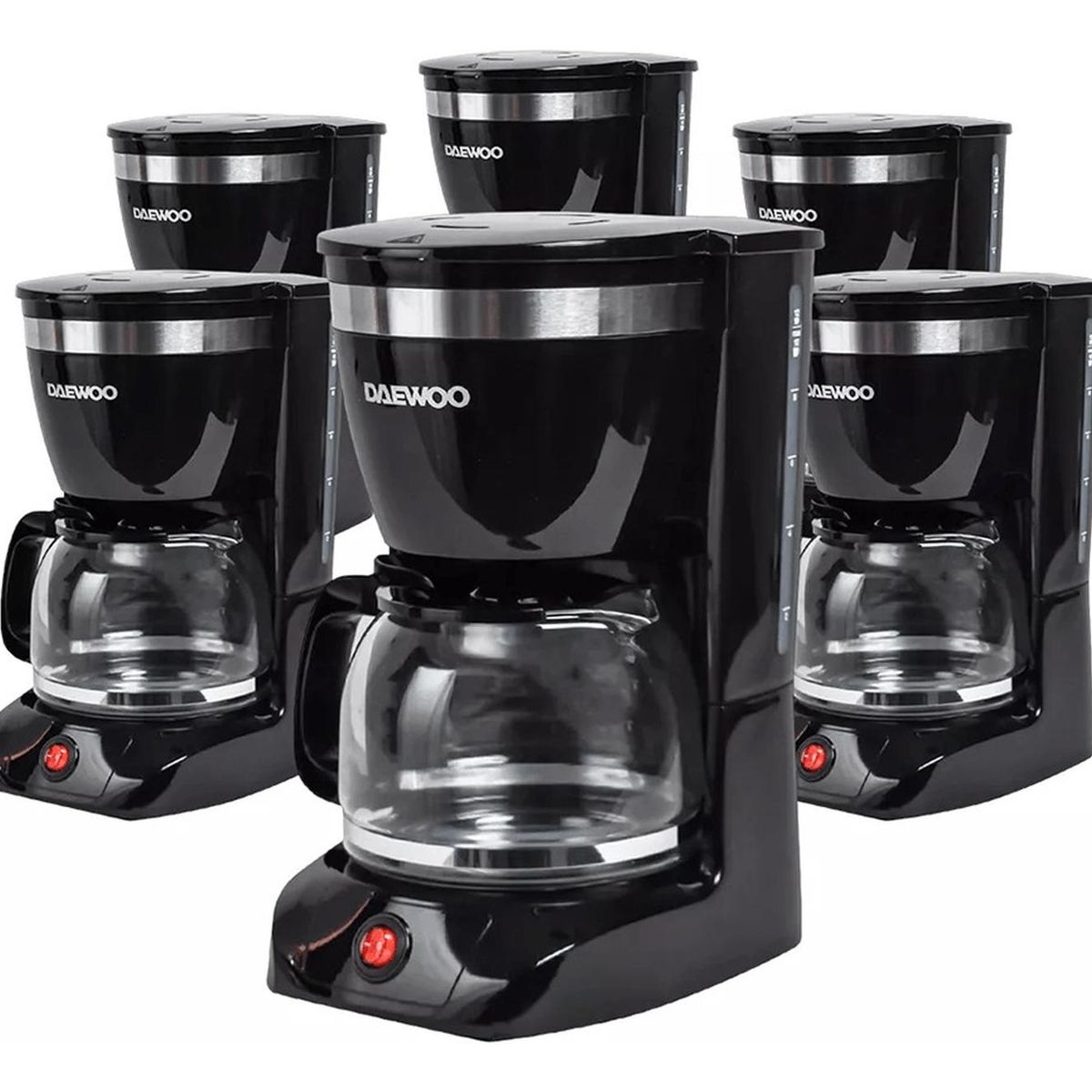 DAEWOO - Cafetera Daewoo 800w 1.25L 12 Tazas Pack x6
