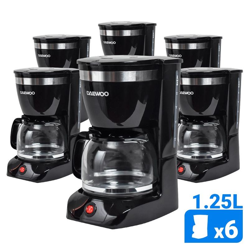 DAEWOO - Cafetera Daewoo 800w 1.25L 12 Tazas Pack x6