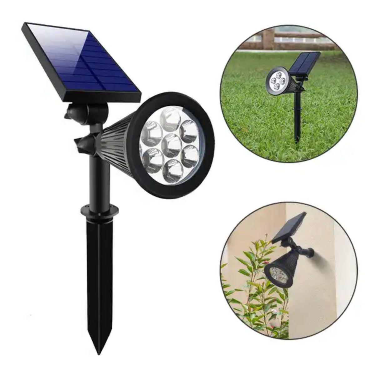 GENERICO - Estaca Led Solar 2 en 1 para Exteriores 7 Luces KQD02 Luz de Cesped