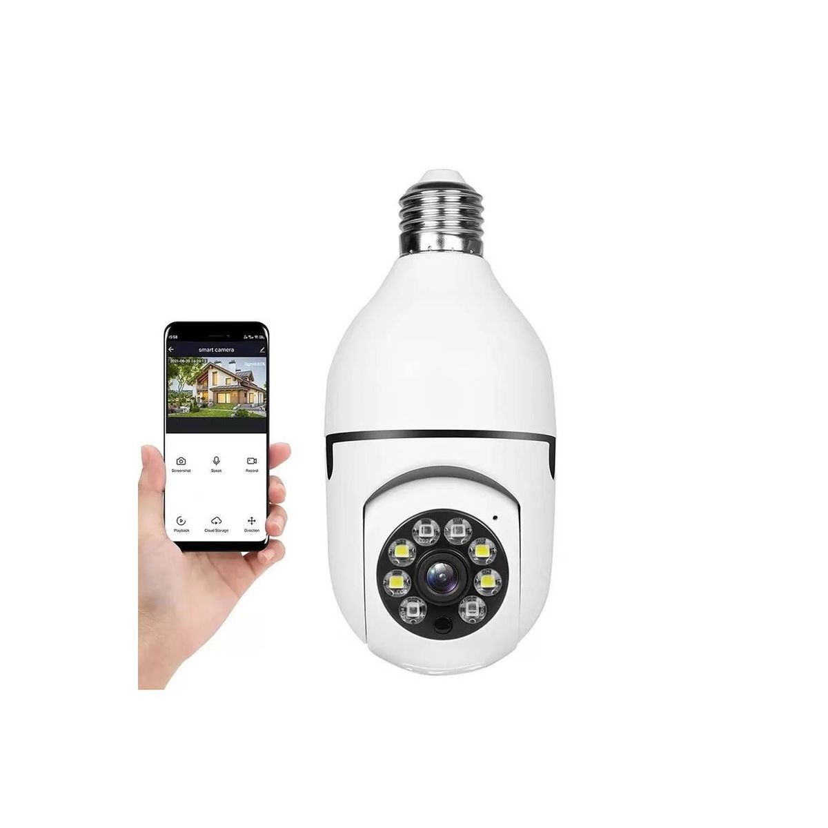 OEM - Camara IP de Seguridad WiFi Foco Bombillo Espia Control desde Celular