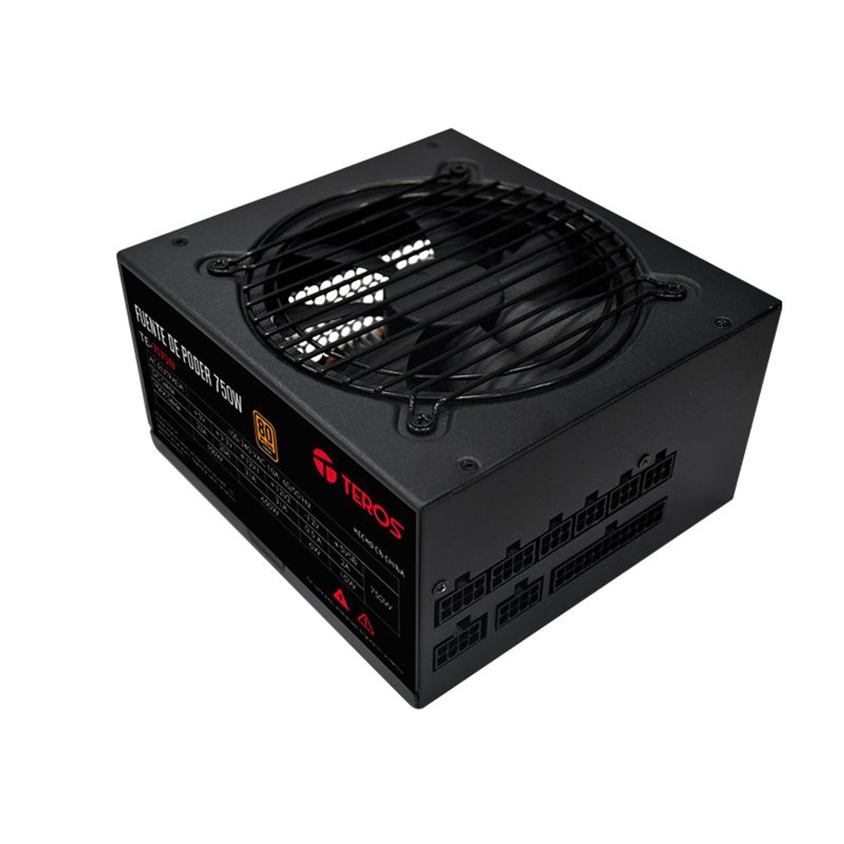 TEROS - Fuente de poder 750W real, TEROS, Certificación 80 Plus GOLD