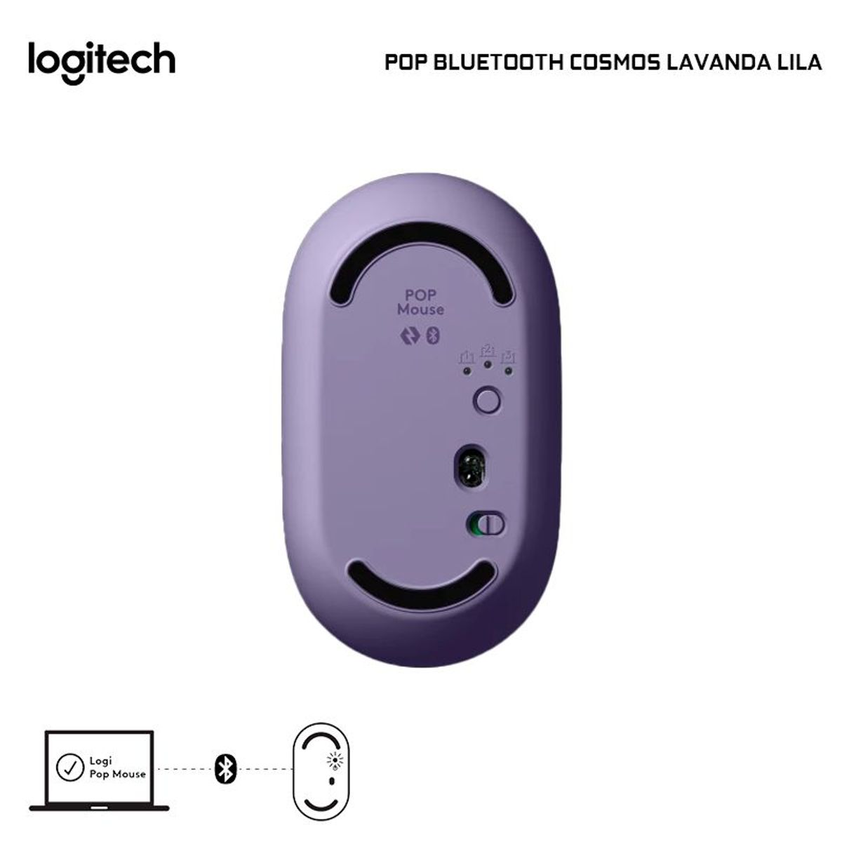 LOGITECH - Mouse Logitech POP Bluetooth Cosmos Lavanda Lila