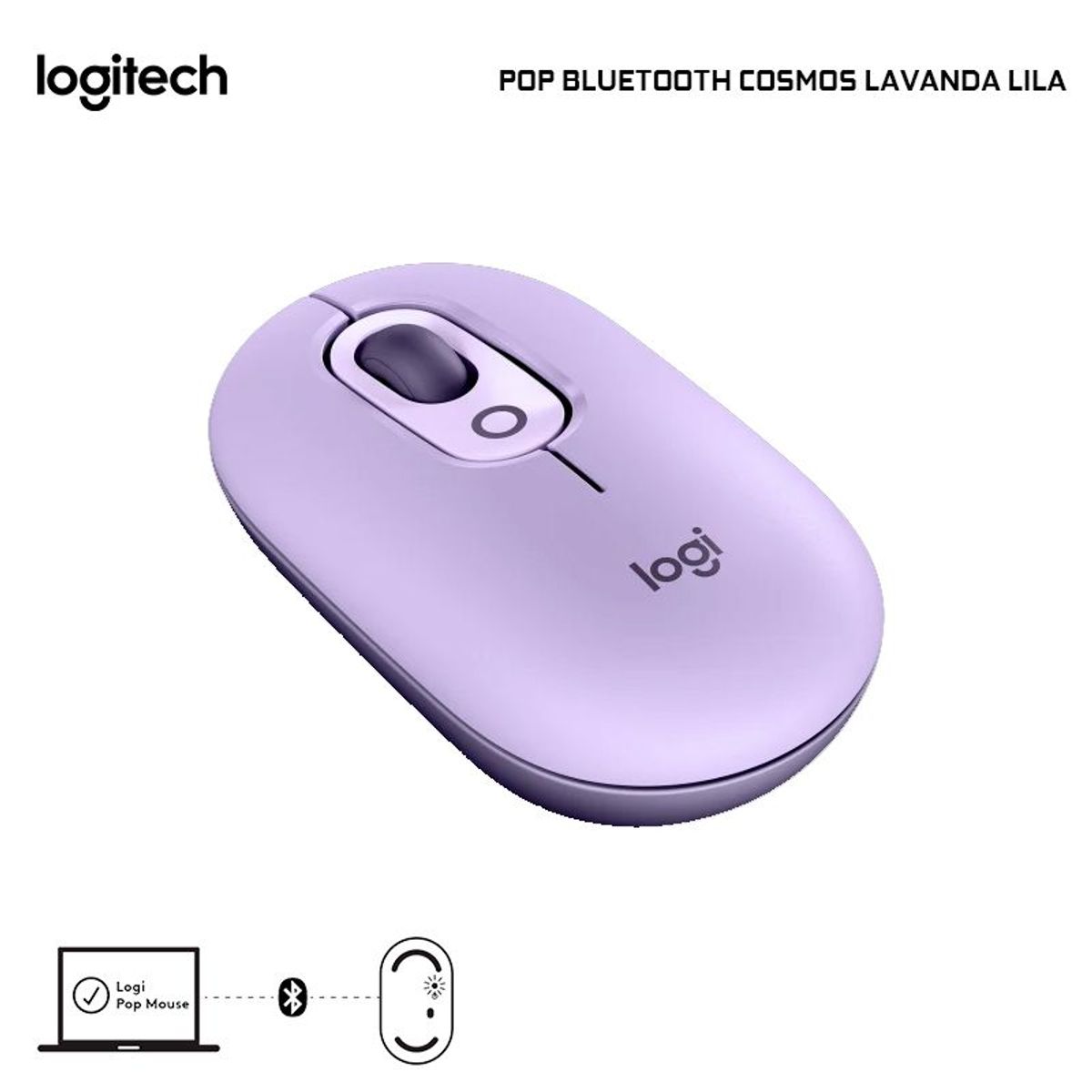 LOGITECH - Mouse Logitech POP Bluetooth Cosmos Lavanda Lila
