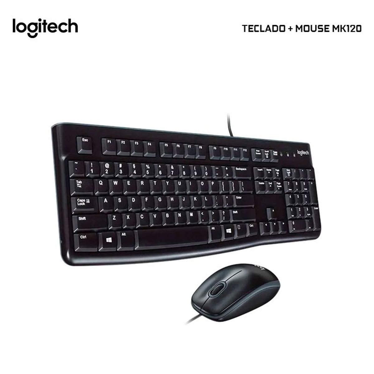 LOGITECH - Kit Logitech Teclado y Mouse MK120 USB SP Black