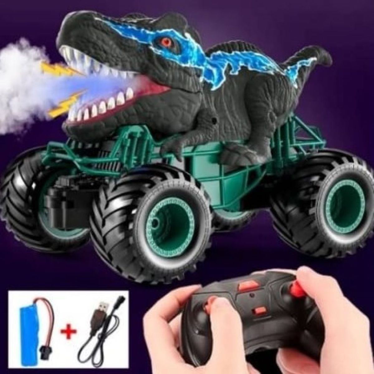 GENERICO - Dinosaurio carro con Humo Control Remoto