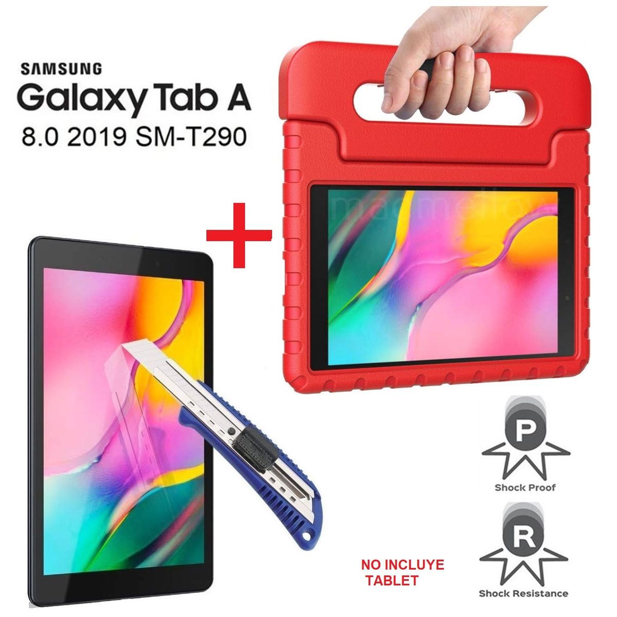 GENERICO - Funda Niños & Mica de Vidrio para Samsung Tab A 8.0 2019 SM-T290